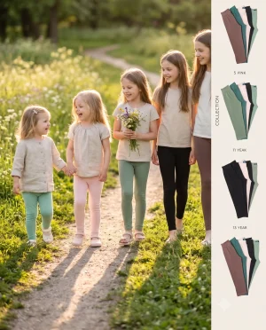 Girls Leggings 5 Pcs Combo - Image 4